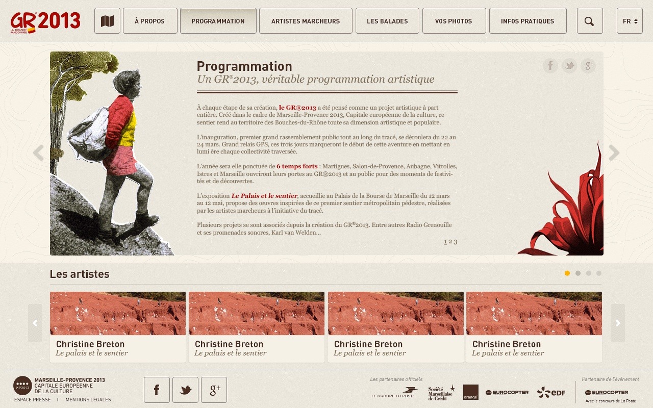 Conception & Webdesign pour le GR2013 - Programmation